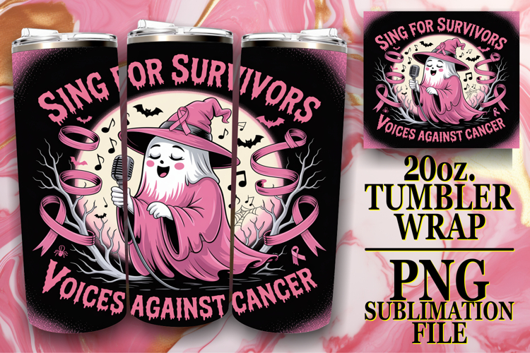Heartfelt Moments 20oz tumbler wrap, Ghost Cancer