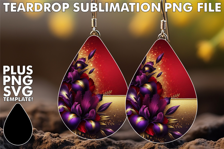 Playful Teardrop Earrings Art PNG, Leopard Prints