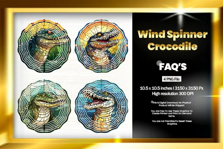 Crocodile Wind Spinner Sublimation - 04 Variation