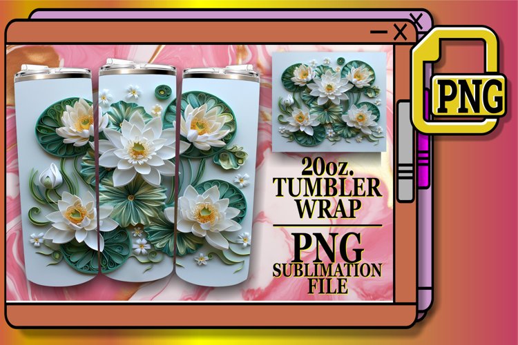 Enchanting Dreamy Vibrant Spring Flower 3D 20oz Design example image 1