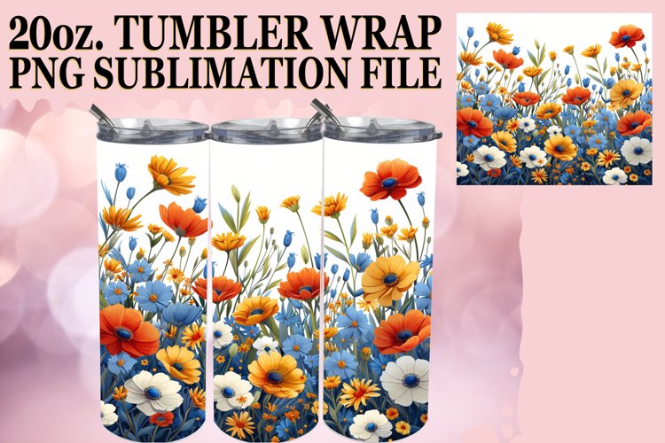 Joyful Meadow of Flowers Tumbler Sublimation