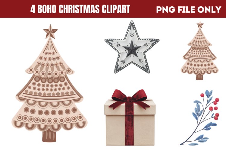 Boho Christmas Clipart Image 19