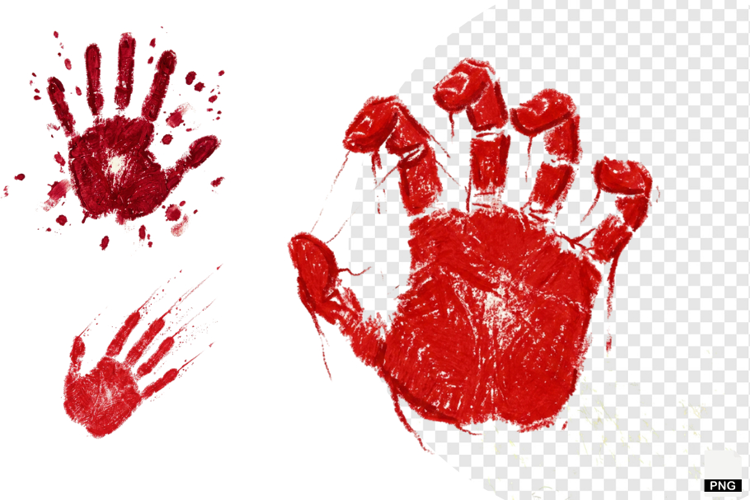 Halloween Red Handprints & Splatters PNG