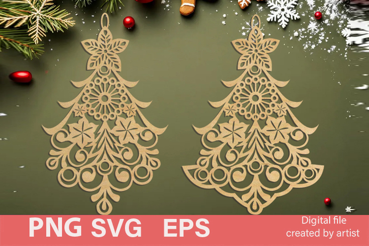 SVG Christmas trees, SVG Christmas trees, SVG laser cutting,
