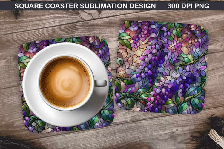 Flowers Coaster Sublimation, Spring Coaster PNG Design