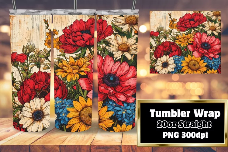 Vintage Blossom Sublimation Tumbler - 20oz Beauty