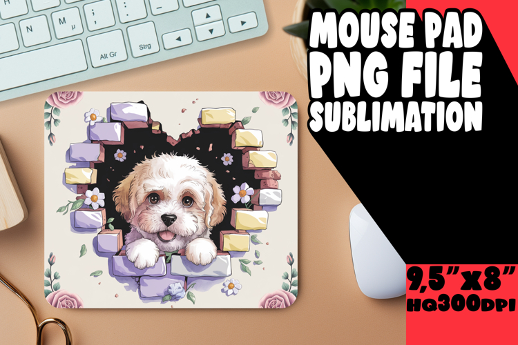 UNIQUE DESK MAT PLAYFUL PNG, Cute Dog example image 1