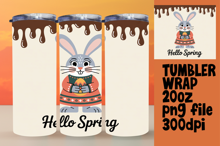 ARTISTIC PNG for 20oz Tumbler , Easter Bunny