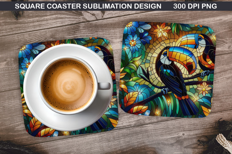 Toucan Coaster Sublimation, Summer Coaster PNG Design