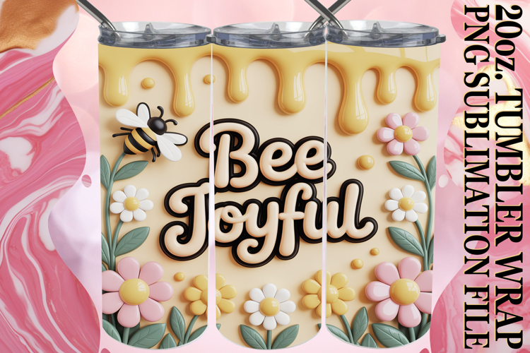 Inspiring vibes 20oz tumbler wrap, Bee Quote