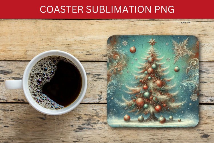 square coaster - christmas tree example image 1
