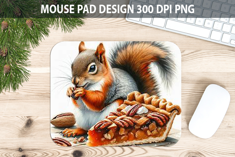 Squirrel Mouse pad Sublimation - Thanksgiving Animal PNG