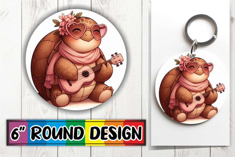 Bright Circle Ornaments Design, Turtle