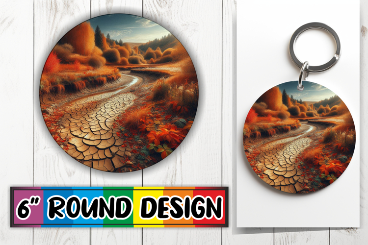 Blissful Round Keychains Sublimation, Autumn