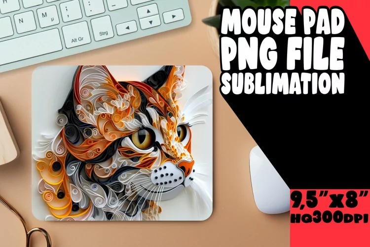 Kitty Kingdom Sublimation Mouse Pad - 3D Cat