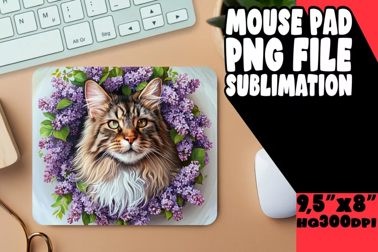 Jovial Cat Print Desk Mat