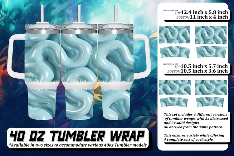 Vibrant 40oz Sublimation Tumbler Wrap Design
