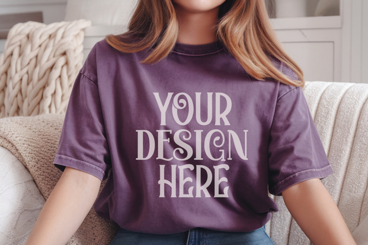Grape Comfort Colors 1717 T-shirt Mockups,1717 Mockups