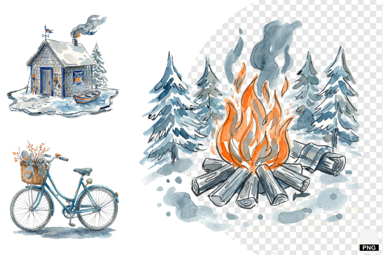 Winter Village Clipart