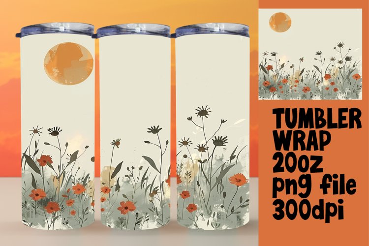 Modern Boho Tumbler Wrap - Minimalist Style 20oz example image 1