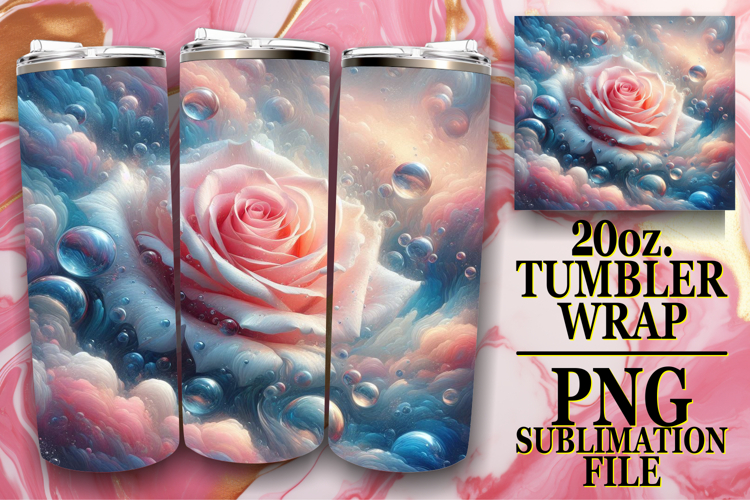 Blissful Reflections 20oz tumbler wrap, 3D Flower