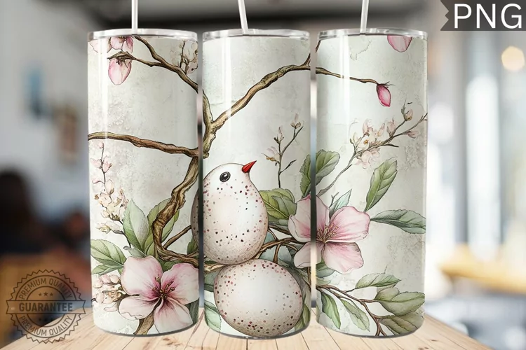 Spring Easter Tumbler Wrap - High Quality 300 Dpi