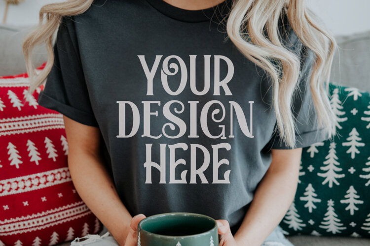 Pepper Comfort Colors 1717 Christmas Mockup, CC 1717 example image 1