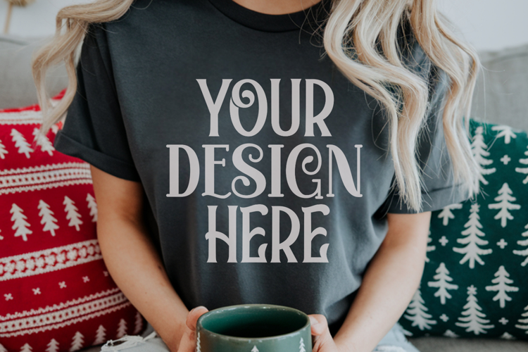 Pepper Comfort Colors 1717 Christmas Mockup, CC 1717