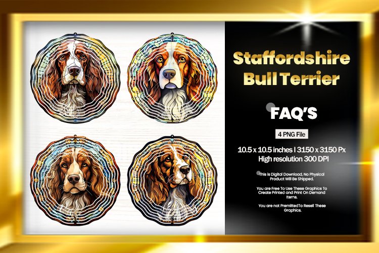 Staffordshire Bull Wind Spinner Sublimation - 04 Variation example image 1
