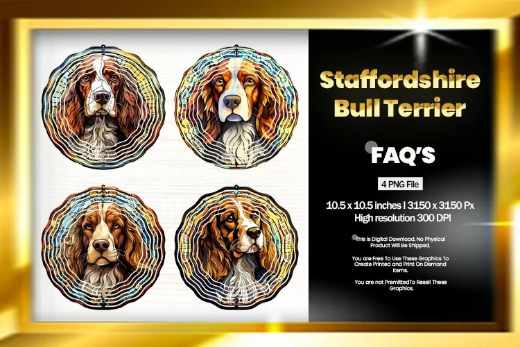 Staffordshire Bull Wind Spinner Sublimation - 04 Variation