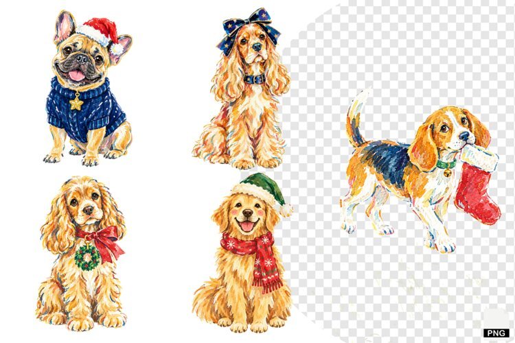 Christmas Dogs PNG example image 1