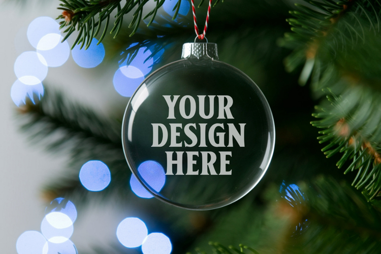 Acrylic Christmas Ornament Mockup , christmas ornament mocku