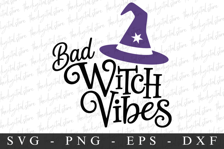 4 Halloween Bad Witch Vibes PNG | Spooky Season Png