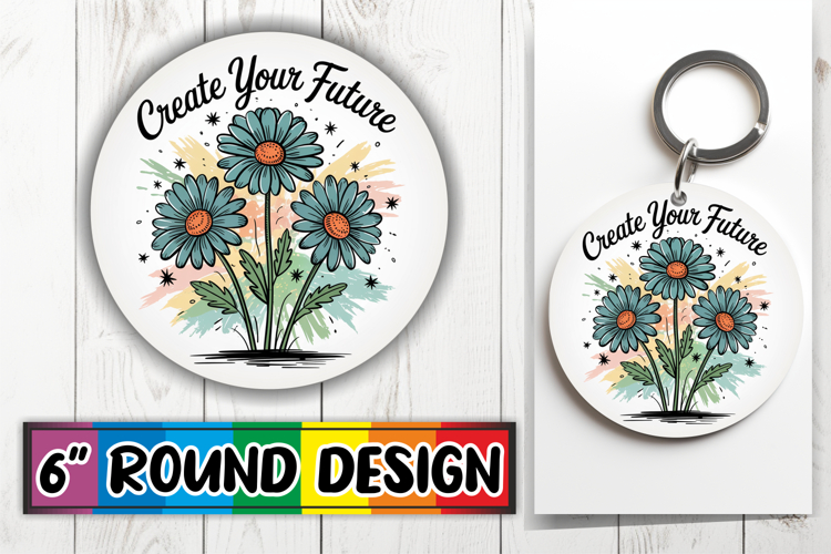 Luminous Car Coasters Round PNG, Flowers Quote