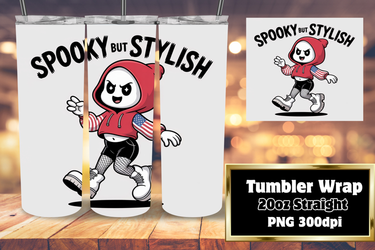 Stylish 20oz Tumbler Template , Funny Ghost