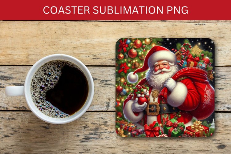 square coaster - santa claus