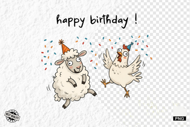 Happy Birhday Farm Animals Clipart