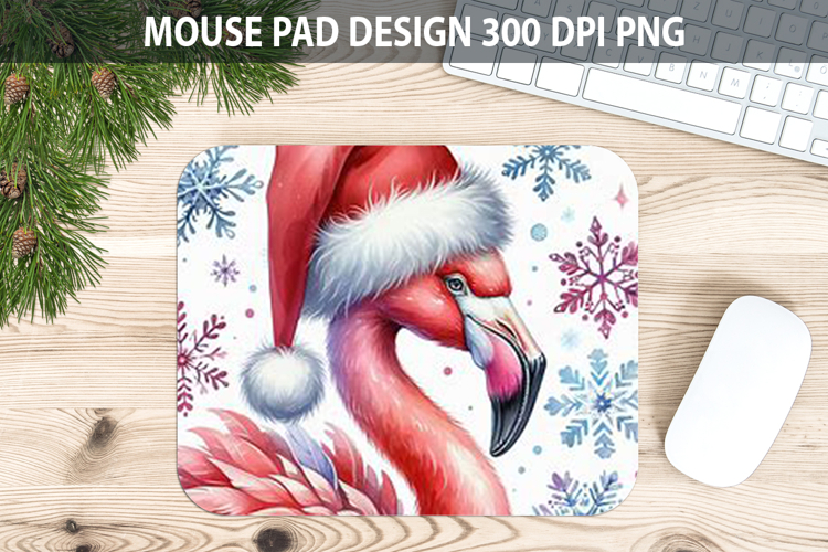 Flamingo Mouse pad Sublimation - Christmas Animal PNG Design