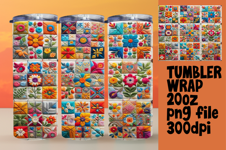 Unique 20oz Sublimation Design , Patchwork