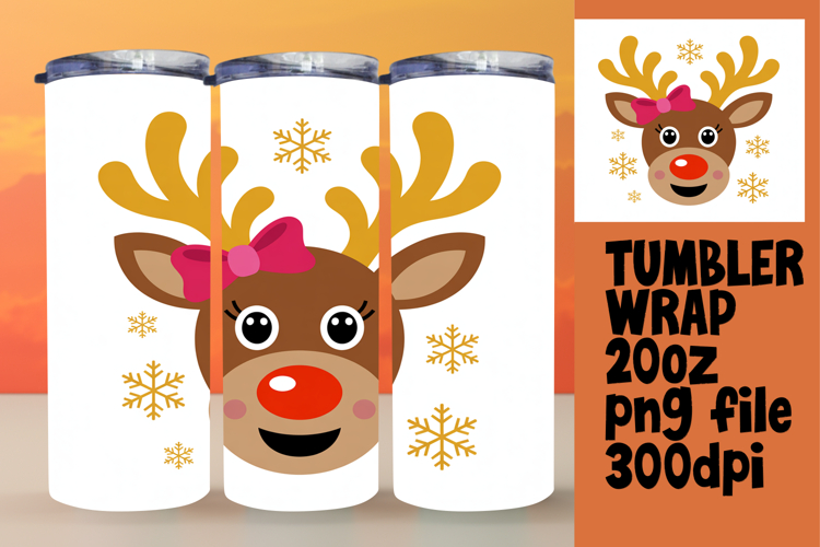 Sublimation Ready 20oz Tumbler , Cute Christmas