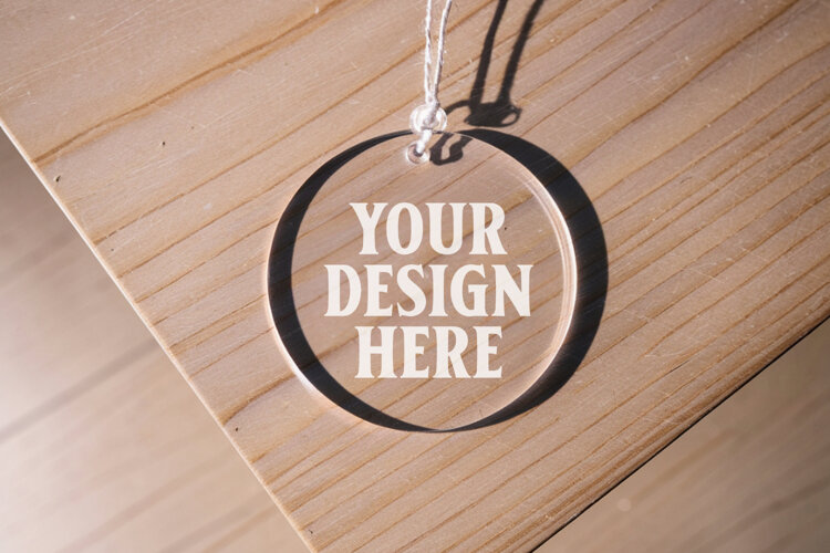 Acrylic Christmas Ornament Mockups | Clear Holiday Ornament example image 1