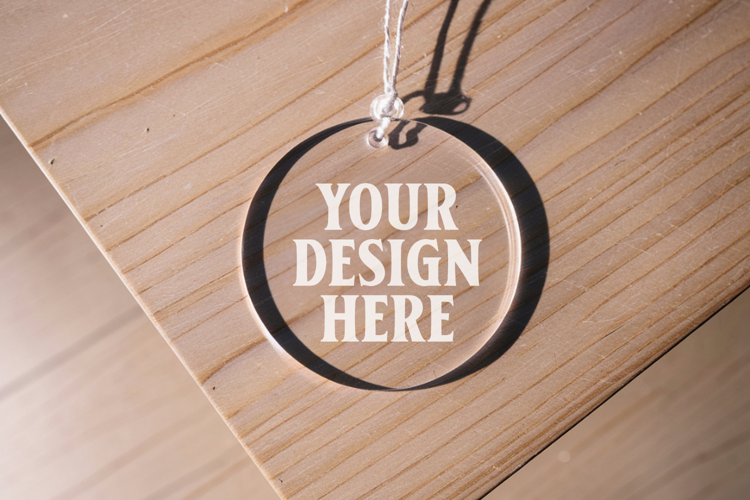 Acrylic Christmas Ornament Mockups | Clear Holiday Ornament