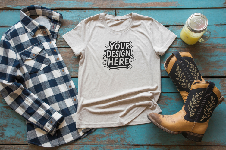 Country Outfit T-Shirt Mockup PSD JPG