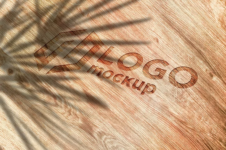 Wooden Engrave Logo Mockup Template