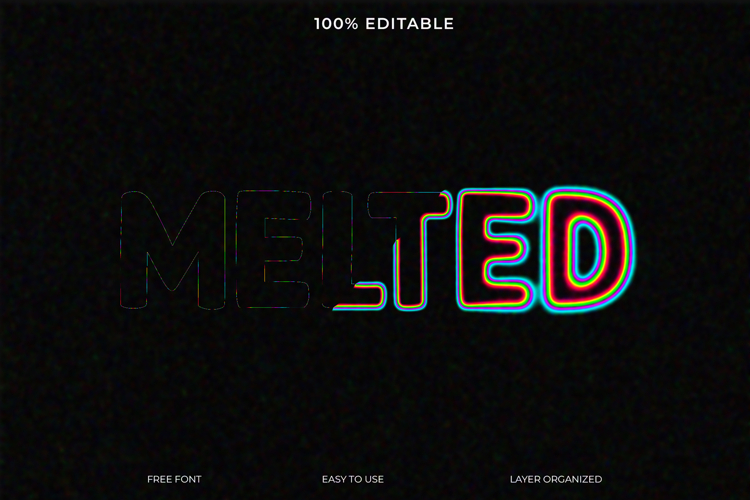 Editable MELTED Text Effect with Glowing and Distorted example image 1