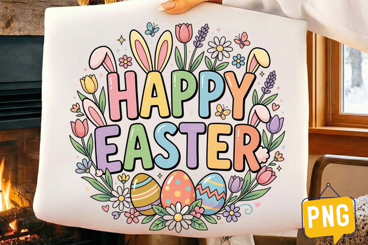 Happy Easter PNG,Happy Easter Sublimation Design