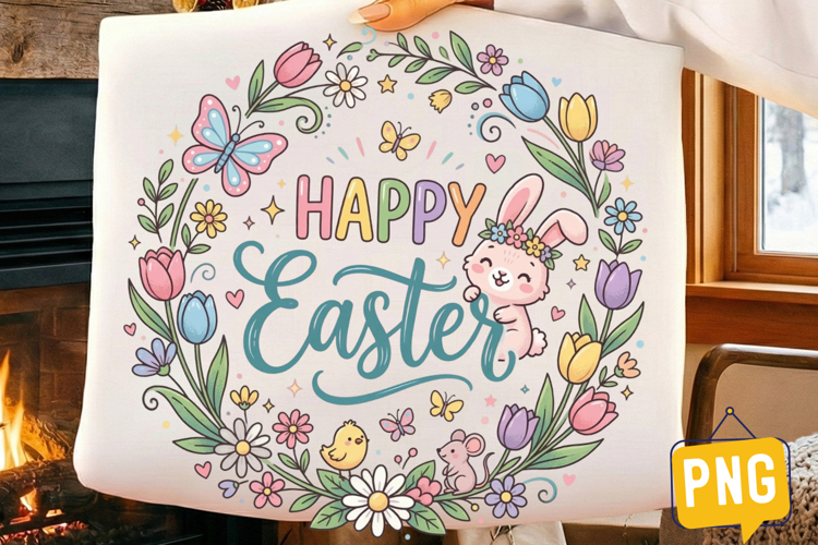 Happy Easter PNG,Happy Easter Sublimation Design