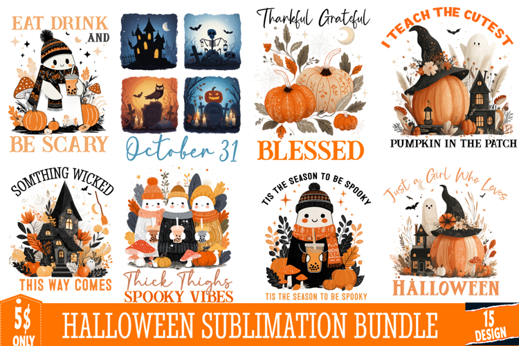 Halloween Sublimation Bundle,Halloween t-Shirt Design png