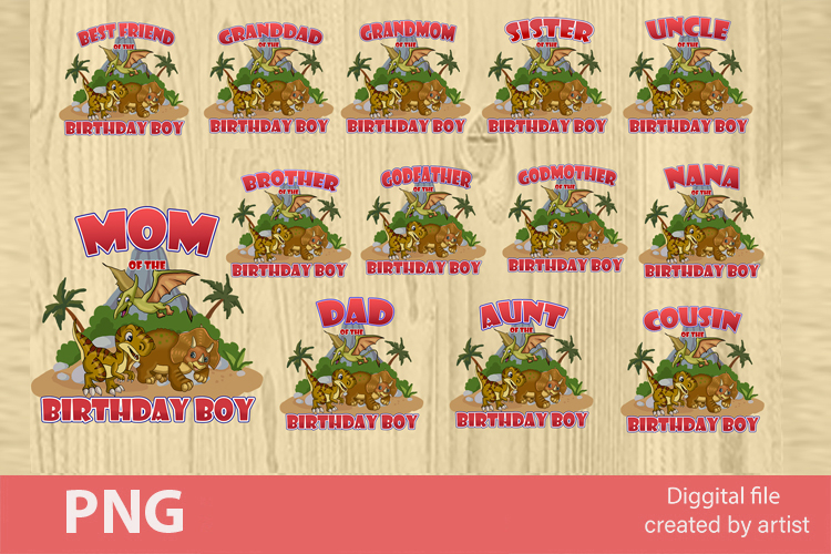 Dinosaurs birthday boy png, birthday dinosaurs png, bundle