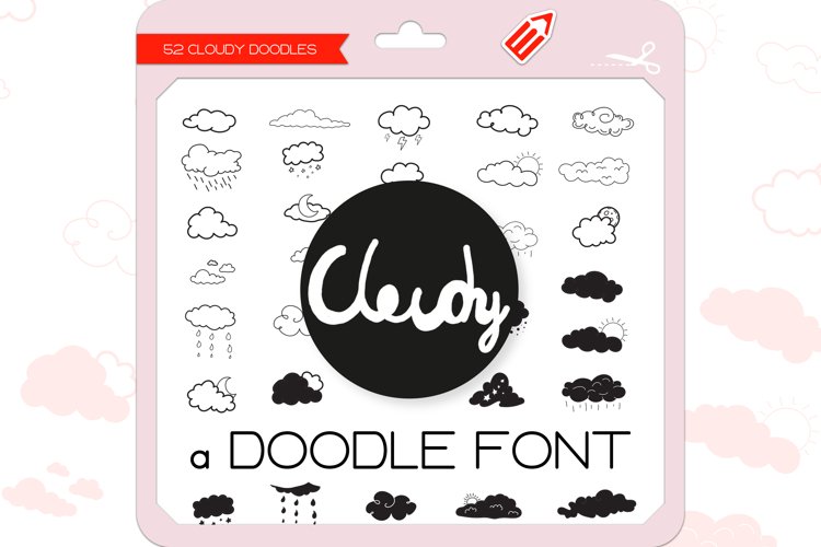 Cloudy Doodles - Dingbats Font example image 1